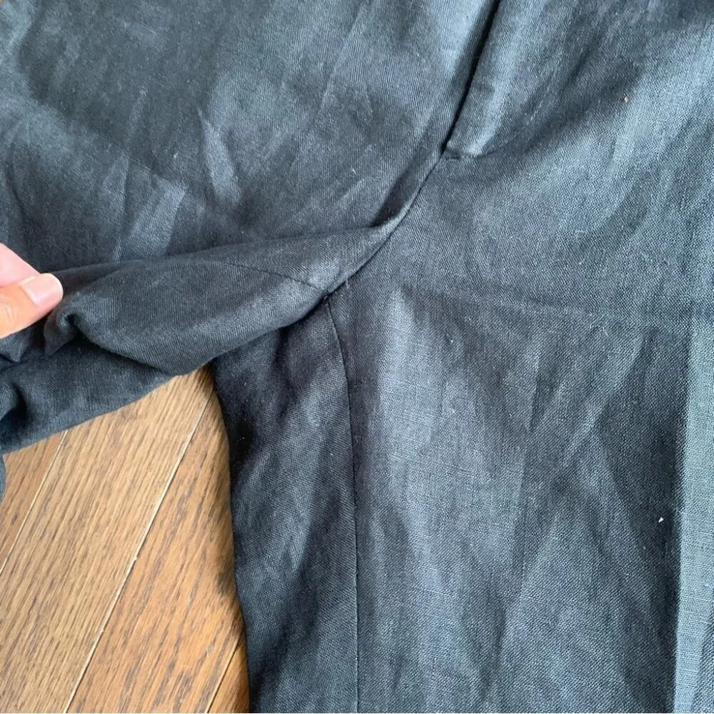 Koan Black 100% Linen High Rise Work Pants Size 50 or 31" waist - Picture 3 of 11